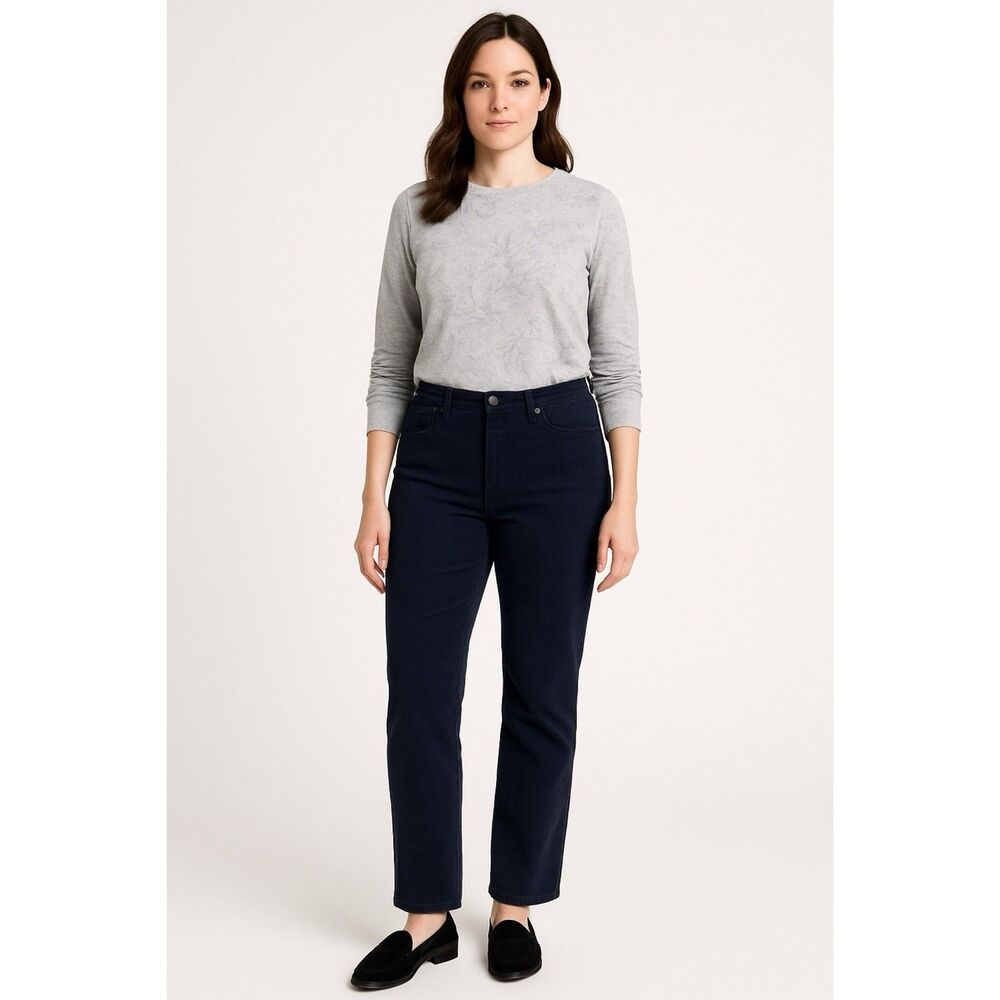 J. Crew Womens Size 32R City Fit Corduroy Pants Navy Stretch Straight Leg